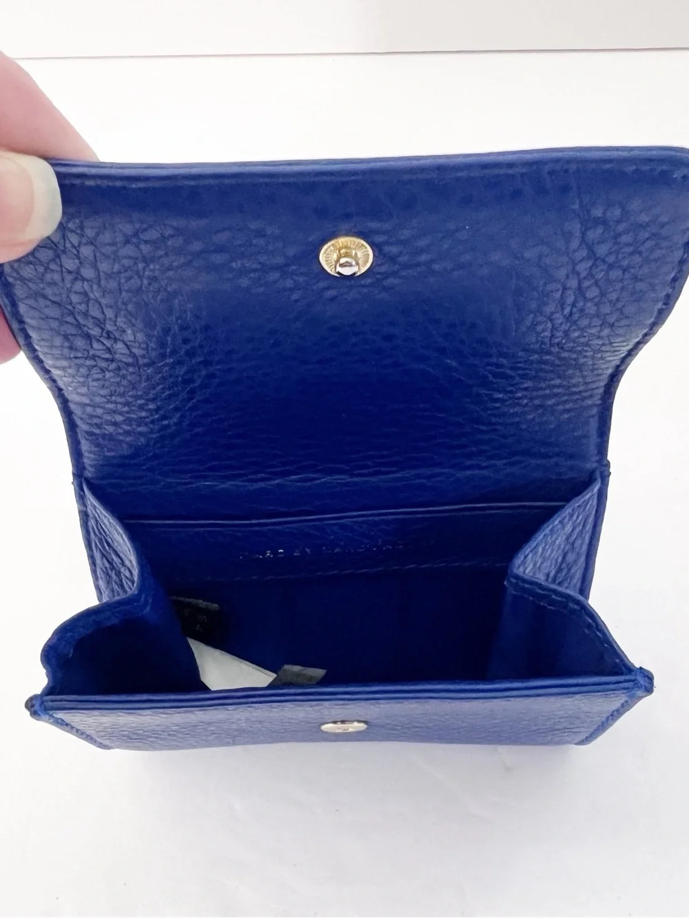 Marc by Marc Jacobs Blue Pebbled Leather Mini Wallet